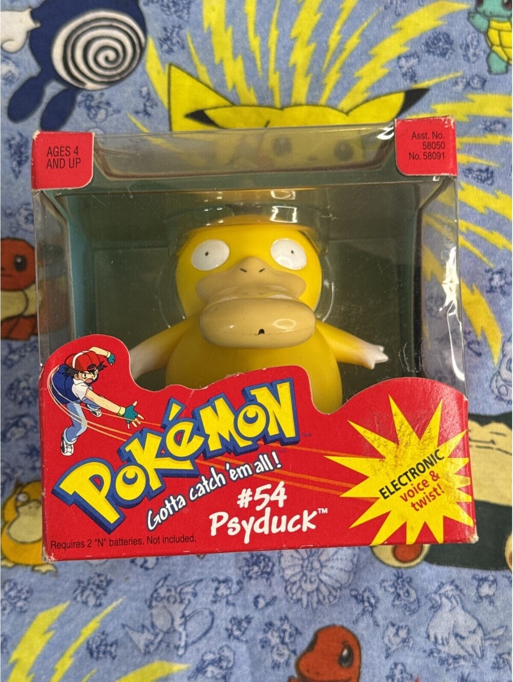 Vintage 1999 Hasbro Pokemon #54 Psyduck Electronic Toy in Box (#3)
